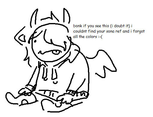 a poorly colored sketch of my friend bonk